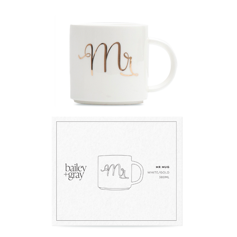 Bailey + Gray MR Mug with gold foil