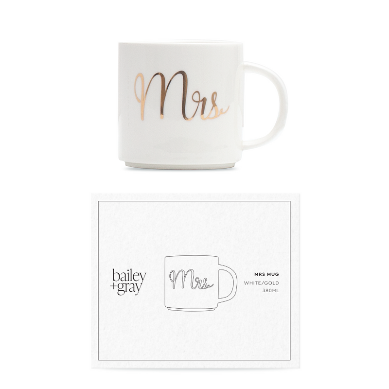 Bailey + Gray MRS Mug with gold foil