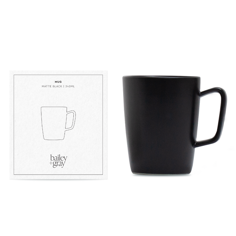 Bailey + Gray Matte Black Mug 340ml