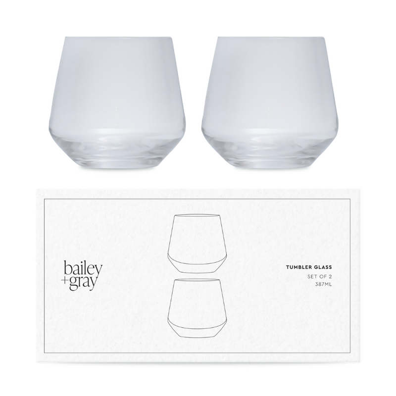 Bailey + Gray Tumbler Glass 387ml (Set of 2)