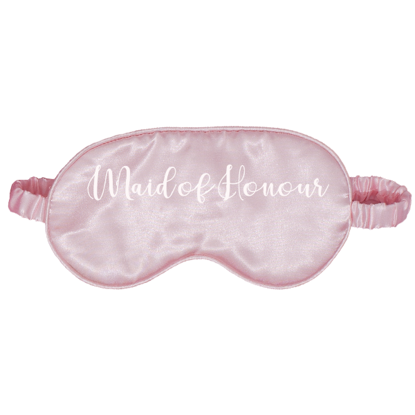 Bailey + Gray Luxury Satin "Maid Of Honour" Eye Mask Blush Pink