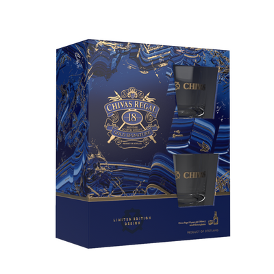 Chivas Regal 18YO Scotch Whiskey 700ml + 2 Glass Gift Set