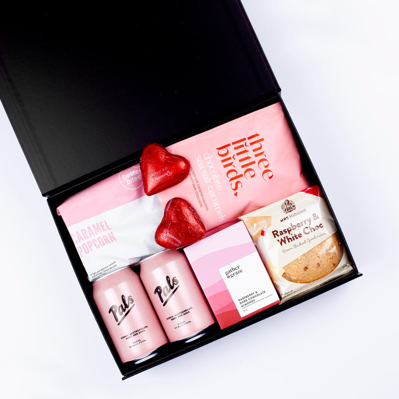 The Little Bit Of Love Gift Box - Vodka & Soda and Snacks Pink Themed Gift