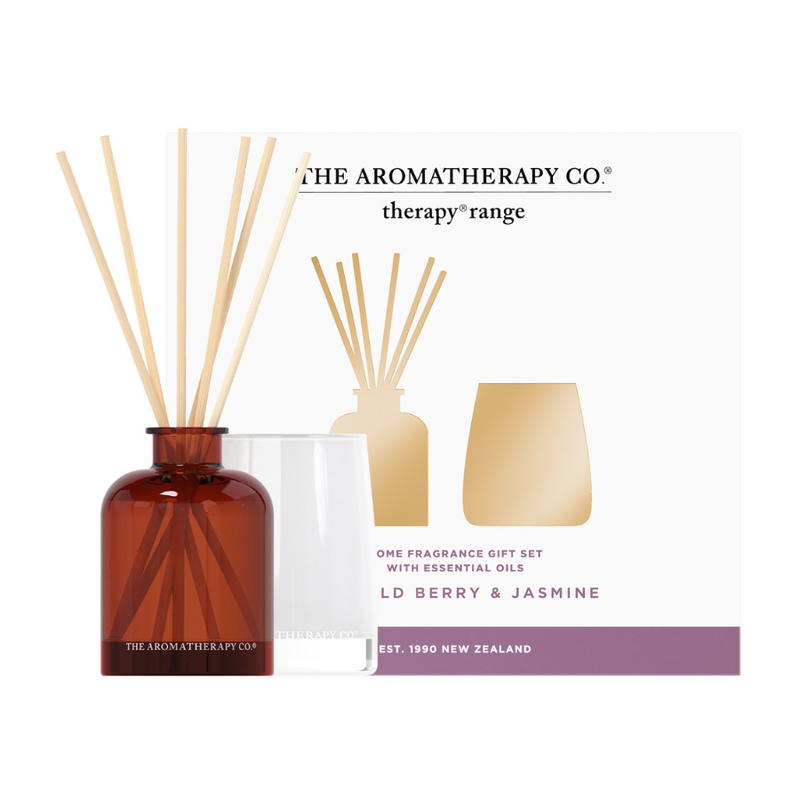 The Aromatherapy Co Therapy Mini Candle & Diffuser Gift Set - Wild Berry & Jasmine