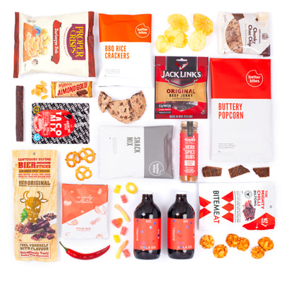 The Meat Lover Gift Box - Popcorn, Chips, Chocolate, Soda, Jerky, Meat Rub Gift For Him