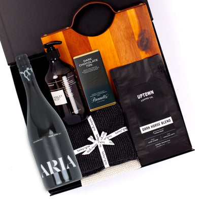 Housewarming Gift Basket with Wine, Coffee, Chocolate, Hand Wash and Homewares