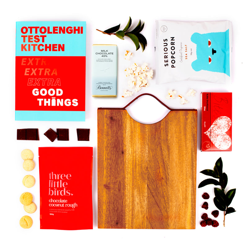 The Something Special - Cookbook, Snacks & Wooden Board New Home  or Hostess Gift Hamper