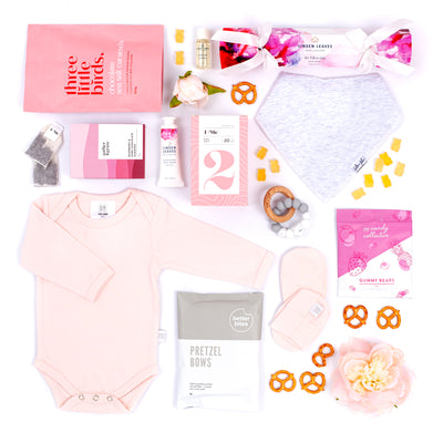 The Sweet Baby Girl - Organic Baby Clothing, Chocolate & Treats for Mum & Baby Girl Shower Gift Box