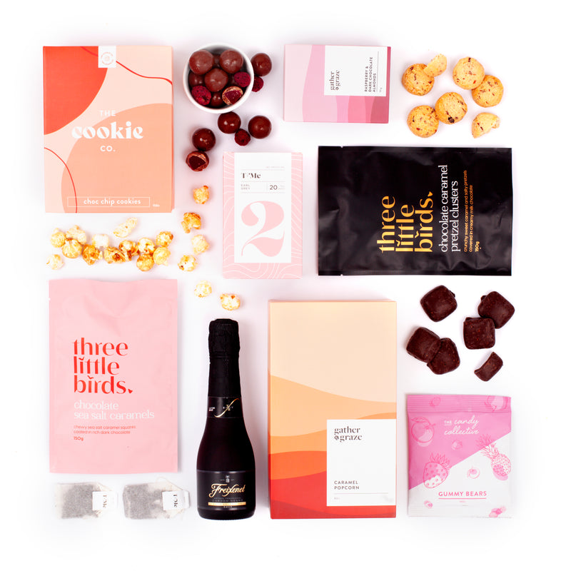 The Sweet Treats - Bubbles, Cookies, Chocolates, Almonds, Popcorn & Tea Gift Box