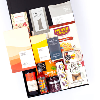 The Very Tasty Vegan - Six Barrel Soda Syrup, Proper Crisps, Pretzels, Popcorn, Syrup, Relish, Tea, Vegan Snacks & Treats Gift Hamper